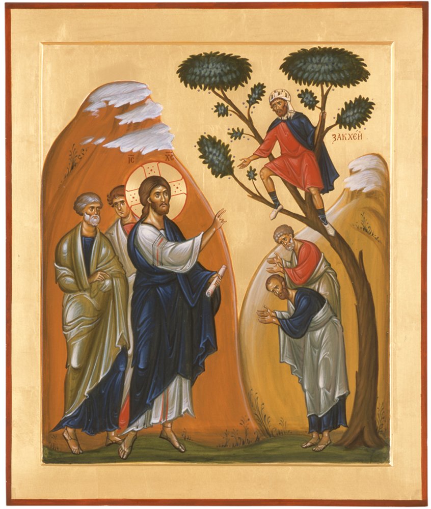 The Calling of Zacchaeus Traditional Panel Russian Orthodox icon