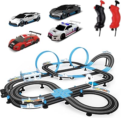 AGM MASTECH Slot Car Race Track Set High Speed Dual Track 4 Cars 13.5m