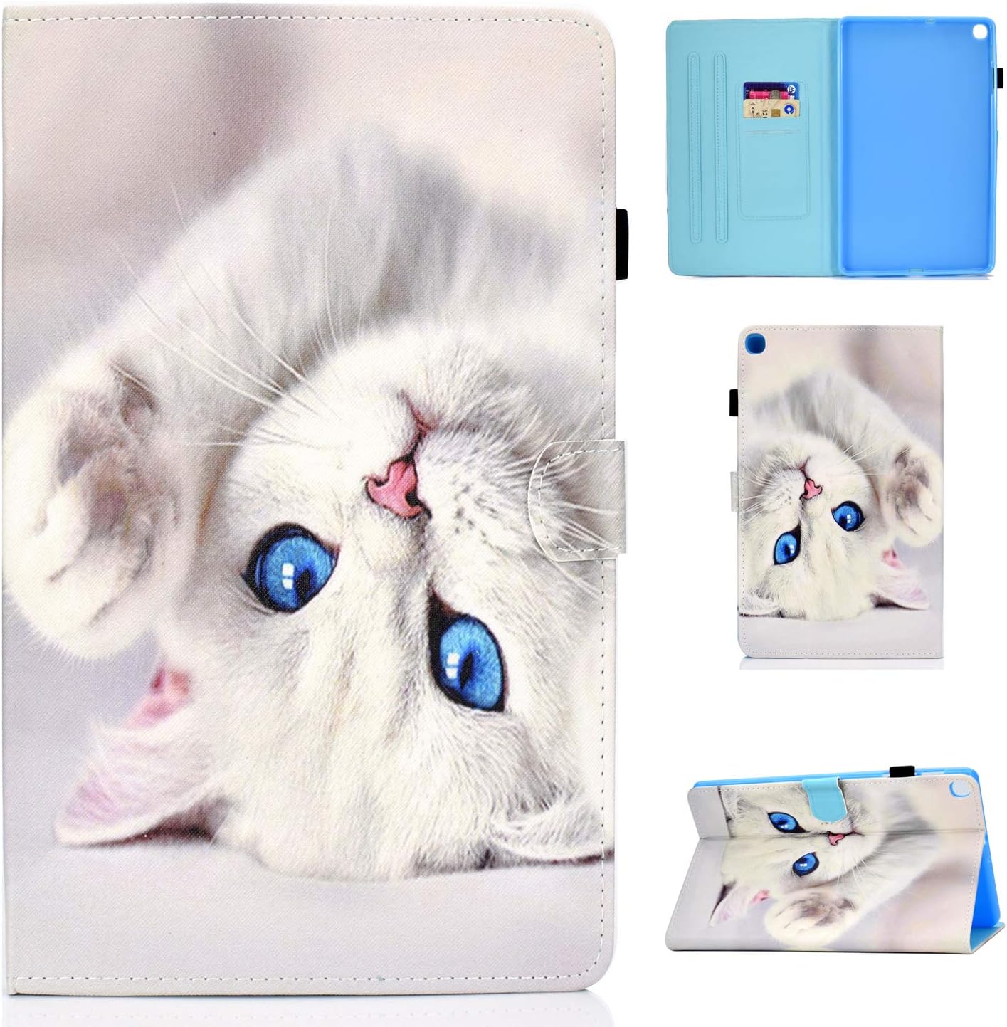 CaseFun Case for Samsung Galaxy Tab S6 Lite 10.4 P610/P615 Slim PU Leather Smart Stand Cover with Auto Wake/Sleep