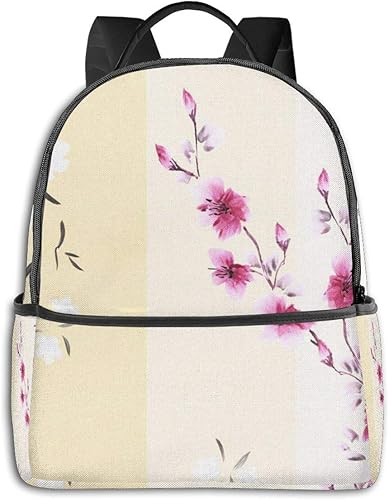Amazon バックパック リュックサック 白とピンクの花柄 ベージュ背景 おしゃれ 大容量 軽量 多機能 ビジネスリュック 撥水加工 耐衝撃 人気 盗難防止 カジュアル リュック 出張営業 旅行 通勤 通学 メンズ レディース Globaleriy メンズ