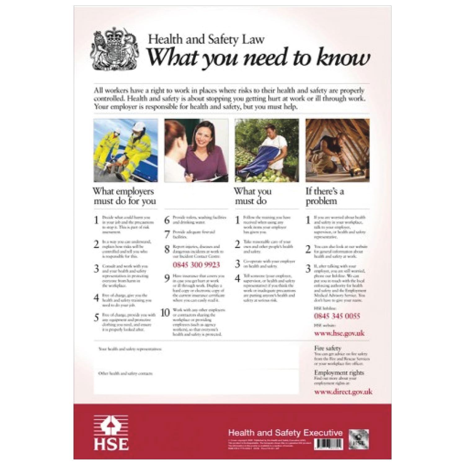 ISigns - Health and Safety Law Poster 2026 - HSE Poster (A2 Laminated Office Sign) - Easy-to-Read Workplace Information Display - Durable Safety Sign for Office, Warehouse & Site Use UK — image 1