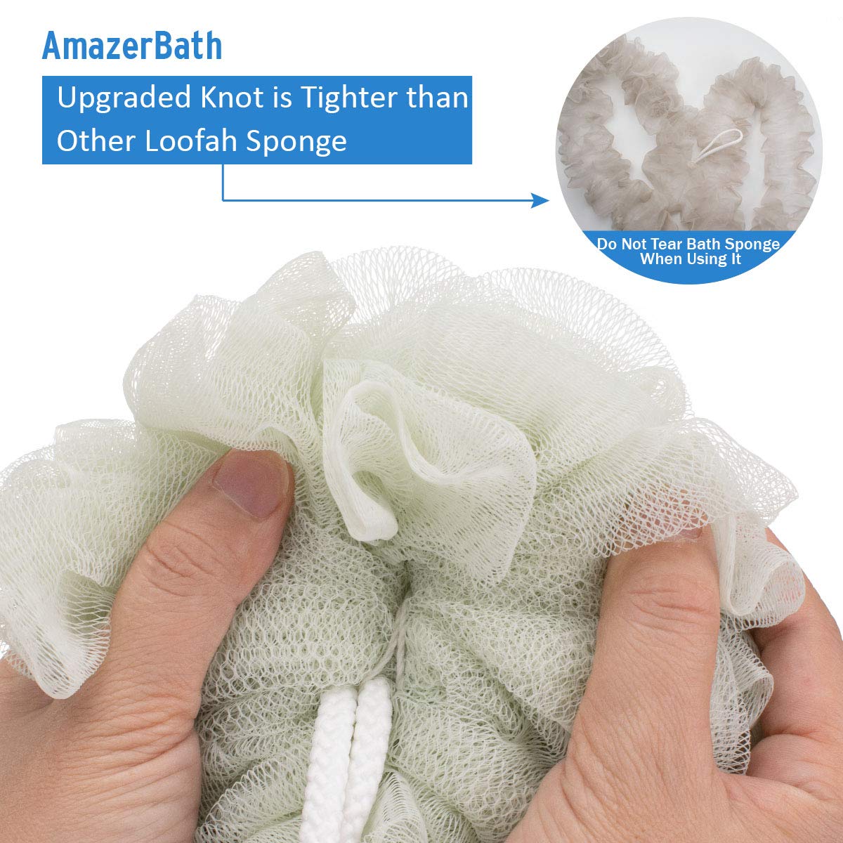AmazerBath Shower Bath Sponge 75g Shower Loofahs Balls for Body Wash Men Women Bathroom-4 Pack (Neutral Colors): Beauty