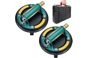 YYDENTOOL 2 Pack 8"Heavy Duty Glass Suction Cups to Lift Large Glass,Max Load 960lbs Window Suction Cups for Glass,Powerful Industrial Tile Suction Cup Tool for Lifting Marble,Tile, Granite