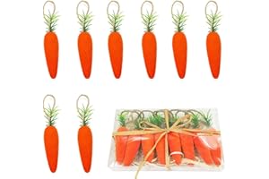 DEARSUN Easter Clearance! Pack of 8pcs, 5.31'' H Lovely Easter Flocking Carrots Easter Foam Carrots Easter Decoration (Style 1)