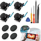 4 Pack Joystick for Nintendo Switch 3D Analog Joysticks for Nintendo Switch Lite/Switch OLED Stick Thumbstick Replacement Parts with Repair Tools(Black)