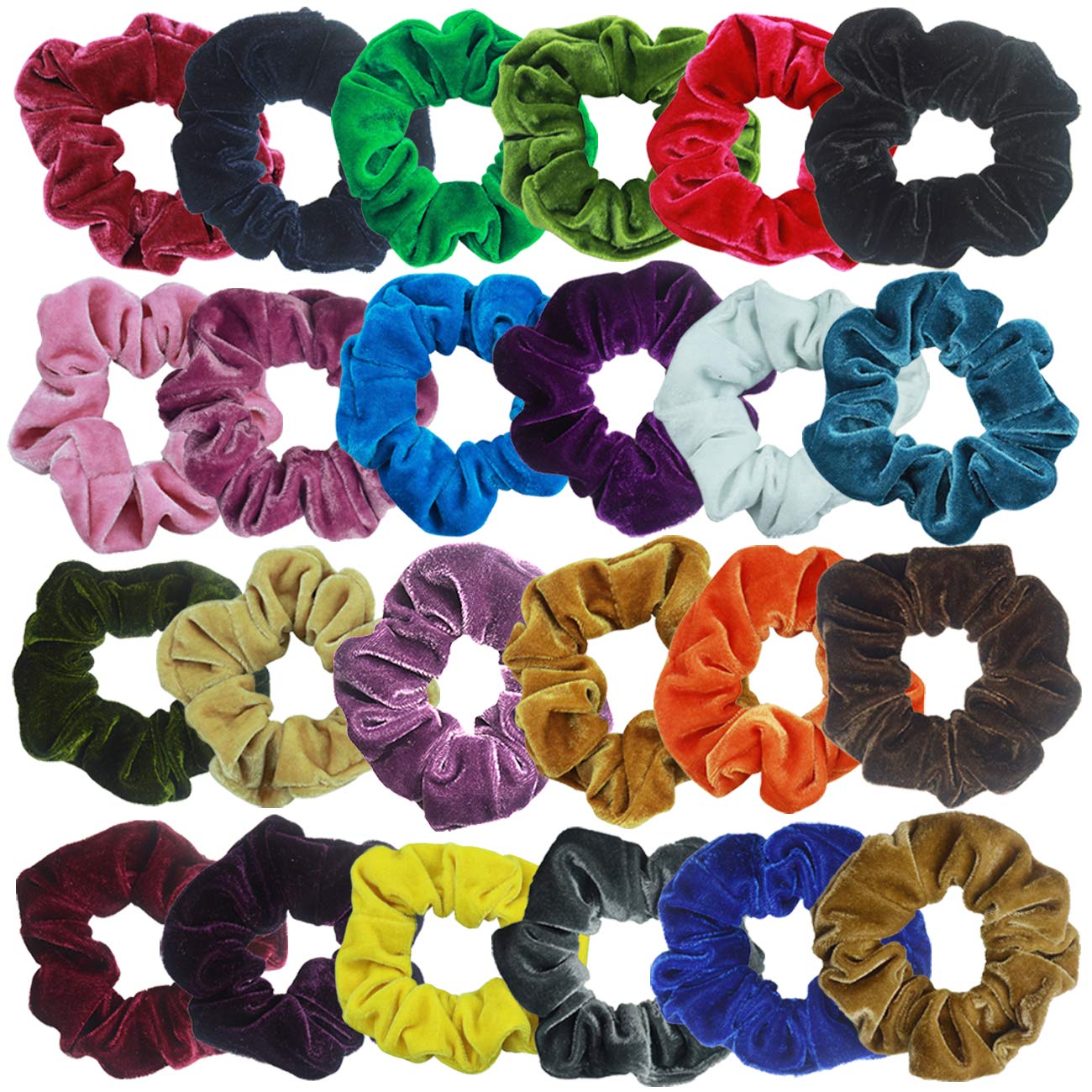 24Pack Women Girl Hair Scrunchies Velvet Elastic Hair Bands Scrunchy