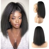 LEOSA Ponytail Extension 14 inch Drawstring Ponytails for Black Women Short Natural Black Yaki Straight Drawstring Ponytail Hair Extensions (14 Inch (Pack of 1), 1B#)