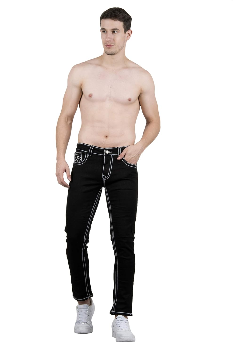 black jeans white thread