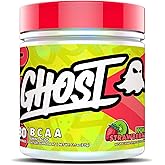 GHOST BCAA Powder Amino Acids Supplement, Kiwi Strawberry - 30 Servings - Sugar-Free Intra, Post & Pre Workout Amino Powder & Recovery Drink, 7G BCAA