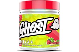 GHOST BCAA Powder Amino Acids Supplement, Kiwi Strawberry - 30 Servings - Sugar-Free Intra, Post & Pre Workout Amino Powder & Recovery Drink, 7G BCAA