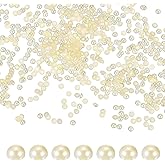 PATIKIL 8000 Pcs Beige Half Round Pearls Beads, 2mm ABS Flatback Rhinestones Pearls for Crafting Jewelry Making DIY Nail Art Clothes Wedding Art Decoration