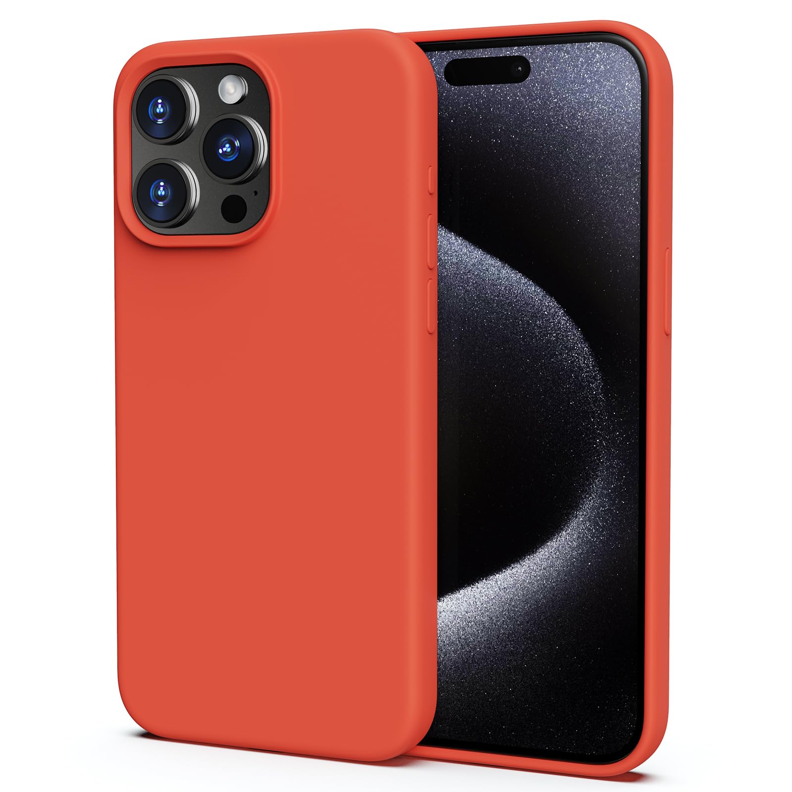 TIIXXA Silicone Case for iPhone 15 Pro Max Case, Soft Ultra Slim Protective Shockproof Liquid Silicone Phone Case, Anti-Scratch Microfiber Lining, 6.7" Apricot — image 1