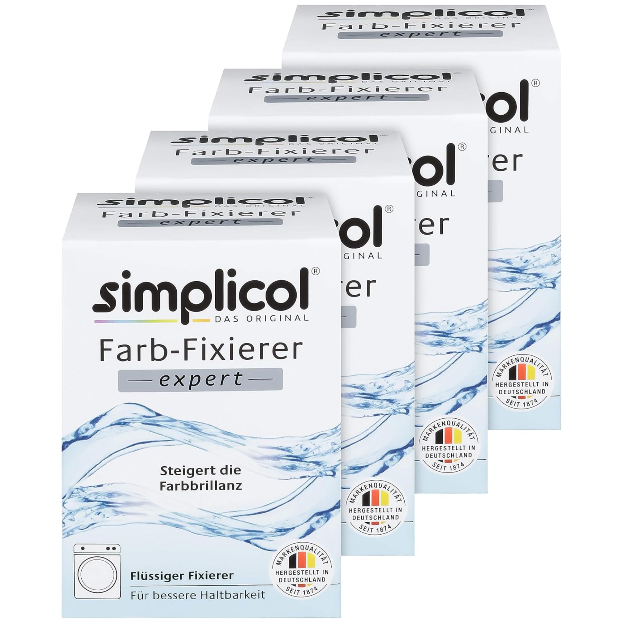 Simplicol Dye Fixative Expert: Increases the Durability and Color Brilliance of Dyed Textiles - Colour Fixer Suitable for Use in Washing Machine and Bowl- 4 Pack