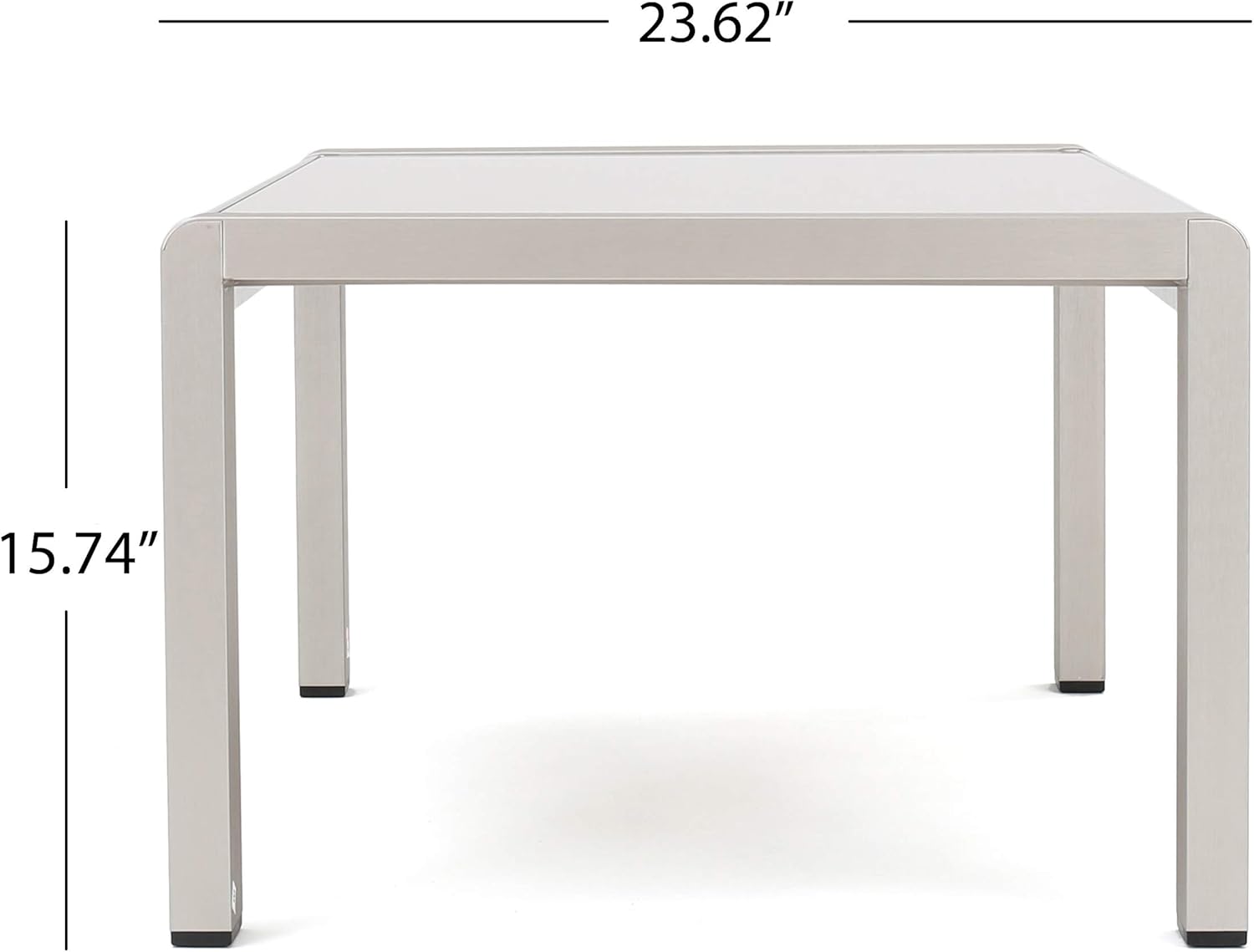 Christopher Knight Home Cape Coral Outdoor Aluminum Coffee Table with Glass Top, Silver : Garden & Outdoor