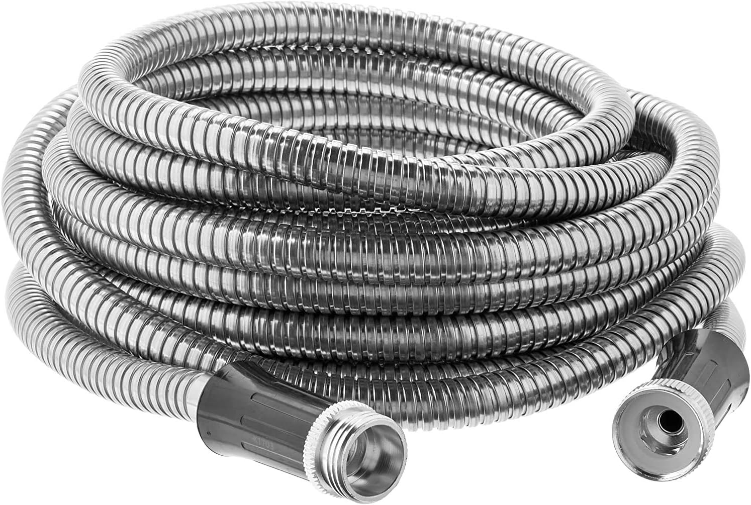 Bionic Steel 100 Foot Garden Hose 30.4 Stainless Steel Metal Water Hose – Super Tough & Flexible, Lightweight, Crush Resistant Aluminum Fittings, Kink & Tangle Free, Rust Proof, Easy to Use & Store : Garden & Outdoor
