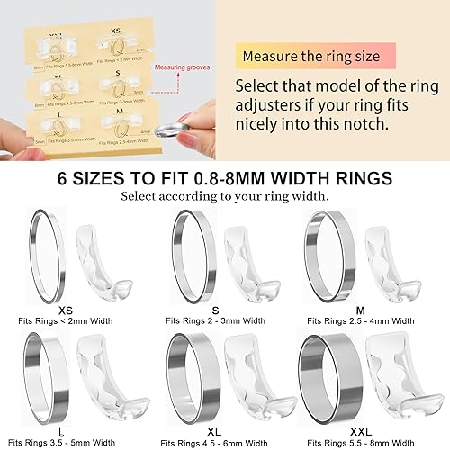 Ring Sizers for Loose Rings Ring Guards for Loose Rings Fit Any Rings,  Invisible Ring Size Adjuster Never Slid