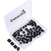 Beadia Natural Black Onyx Agate Stone Tila Beads 5x5mm Square 2-Hole Spacer Beads for DIY Bracelet Earring Making 15"/Strand