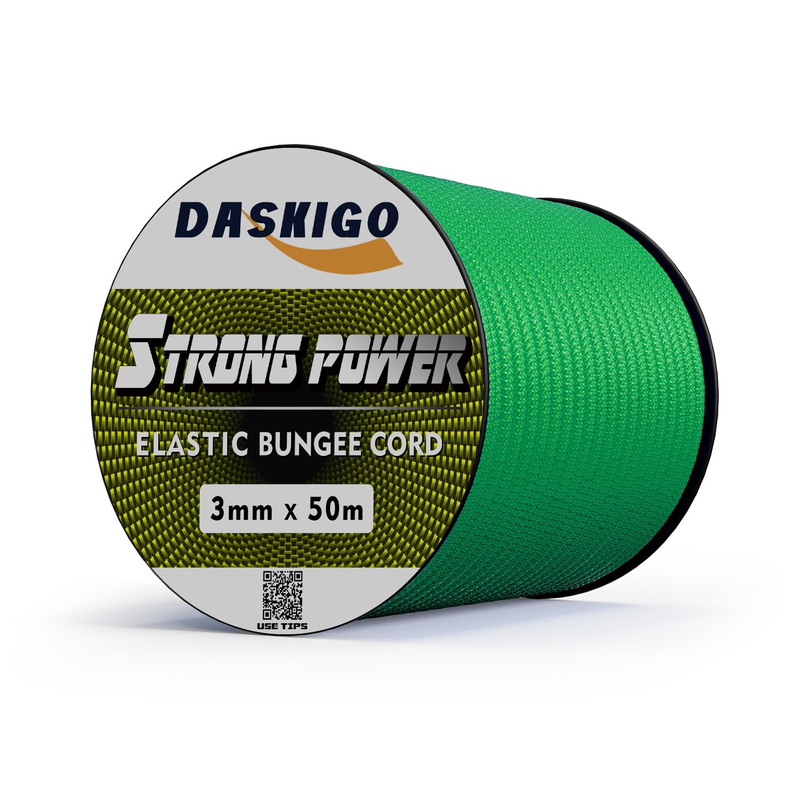 Bungee Cord Elastic Shock Cord, 3mm x 50M Neon Green