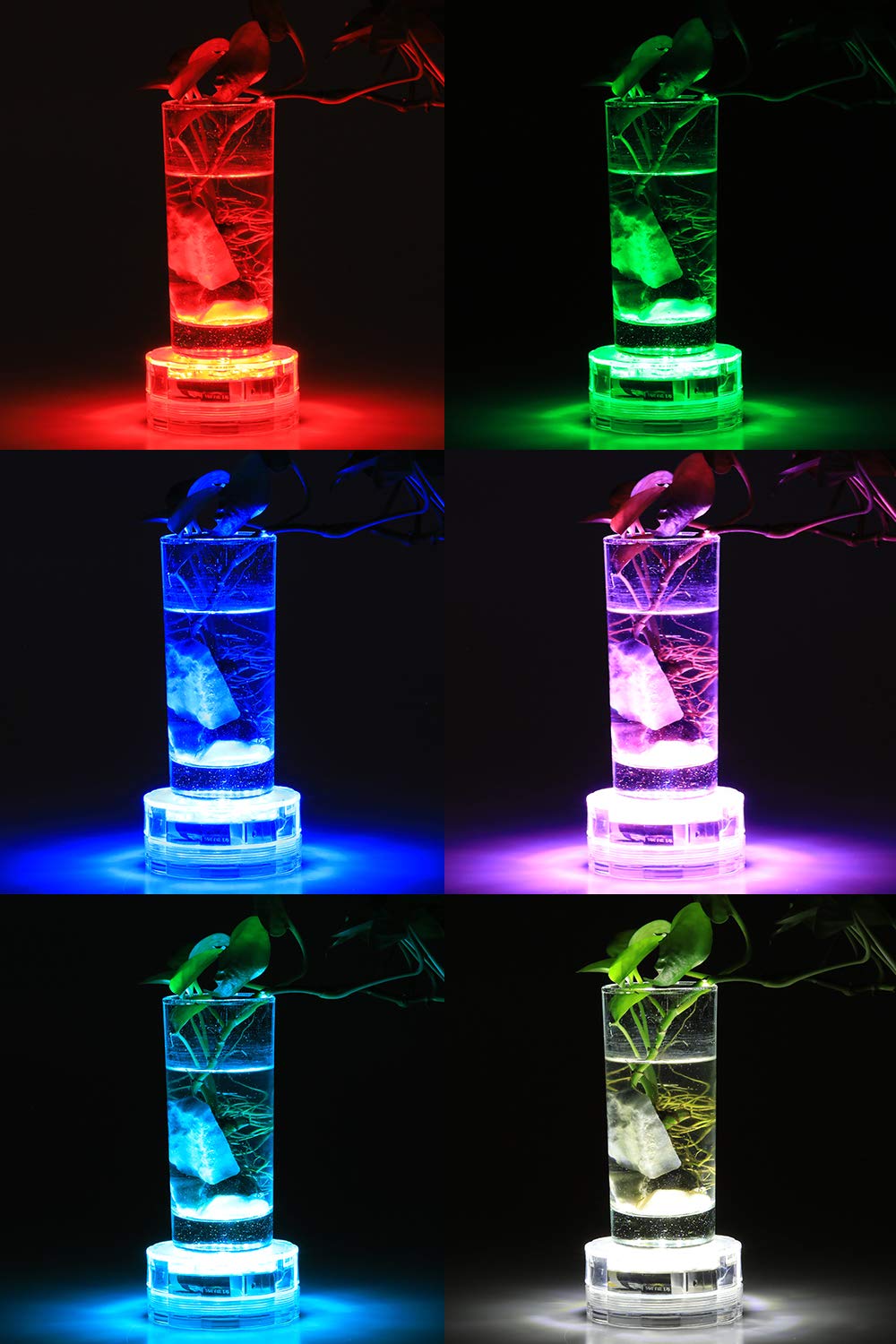 Submersible LED Lights - Idealife Underwater Pond Lights Waterproof LED Lights Pool Lights with RF Remote Control for Fish Tank, Bathtub, Pool, Fountain, Aquarium, Wedding Party, Underwater Decoration