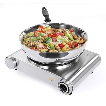 SUNAVO Kochplatte Elektrisch Einzeln 1500W, Elektrische Einzelkochplatte Herdplatte Kochfeld Durchmesser 18,5cm stufenlos reg