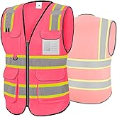 TICONN Reflective Safety Vest High Visibility Class II Mesh Vest for Women & Men Meets ANSI Standards
