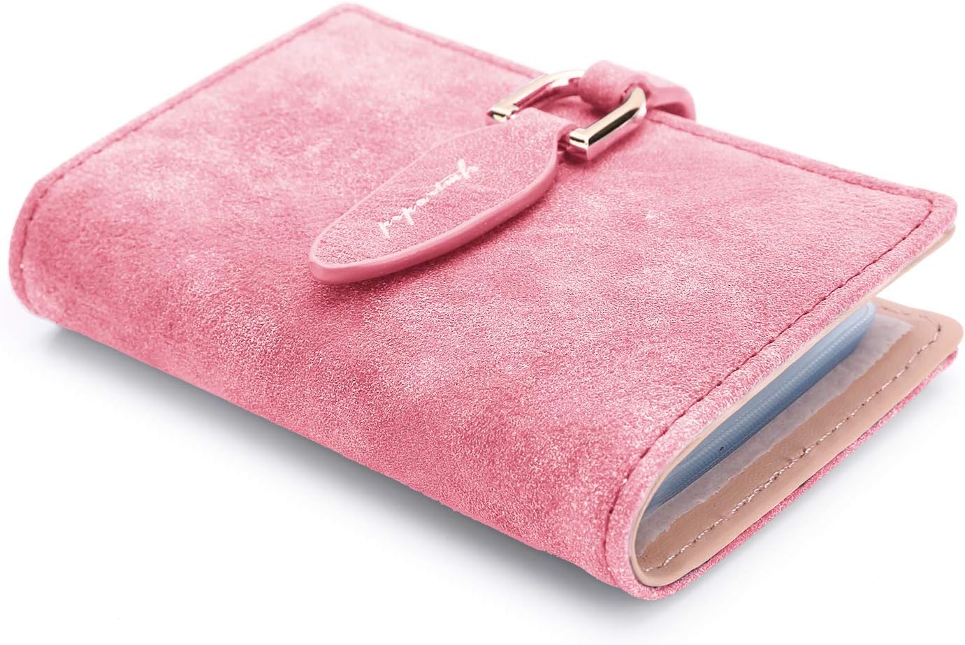Qyoubi Women's 20 Card Slots Credit Card Holder Organizer Case Wallet Girls Purse (Pink)