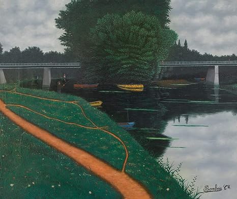 Amazon Co Jp Camille Bombois ジクレー キャンバスに印刷 有名な絵画 美術品 ポスター 再生 壁の装飾 シャトー橋の下の川 Xfb ホーム キッチン