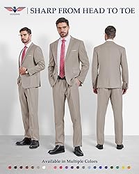 Hihawk Men's 2 Piece Slim Fit Suit with Stretch