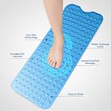 MOONLIGHT20015 Shower Bath Mat Non Slip Anti Mould 100x40cm Blue view 2