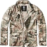 Brandit Individual WEAR Men's Stylish Weatherproof Active Everyday Outdoor Field Jacket with Stand-up Collar & Concealed Hood, Light Woodland, X-Large