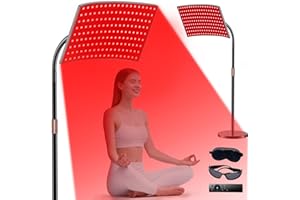 Puroth Red Light Therapy for Body Face, Infrared Light Therapy Lamp with Adjustable Stand, 660nm and 850nm Near Infrared LED Lights Panel, Red Infrared Lamp for Full Body Wellness Relaxation Gift