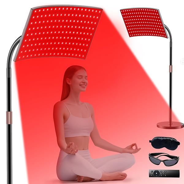RED LIGHT THERAPY FOR BODY FACE, INFRARED LIGHT THERAPY LAMP WITH ADJUSTABLE STAND, 660NM AND 850NM NEAR INFRARED LED LIGHTS PANEL, RED INFRARED LAMP FOR FULL BODY, GIFT FOR MEN WOMEN
