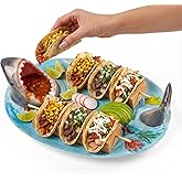 Glazery Shark Charcuterie Board, Shark Fish Sushi Plates, Handmade Ceramic Taco Holder, Funny Sharks Party Platter Tray with 