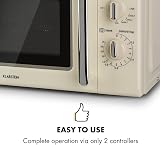 Klarstein Caroline 2-in-1 Microwave Grill 20L Retro Stainless Steel Beige view 6