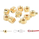 KONMAY 30pcs Stopper Crimp Beads for Bracelets and Necklaces, 18K Gold Plated Golden 3.2mm Locker Seperator Beads, Positioning Spacer Beads for Jewelry Making