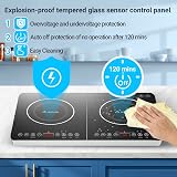 AAOBOSI Double Induction Hob 2800W 20 Temp Levels 18 Power Left 20 Right 10 view 6