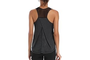 Dawnrole Tank Tops for Women Athletic Sleeveless Yoga Shirts Mesh Running Workout Tops Women Racerback Gym Clothes
