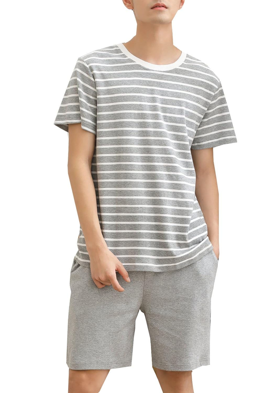 BYX SweetLeisure Big Boys Pajamas,Summer Striped Cotton Shorts