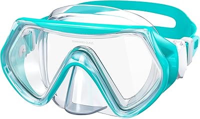Findway Taucherbrille Kinder,Schwimmbrille Kinder Schnorchelmaske für Jungen Mädchen Jugendliche,Tauchmaske mit Nasenabdeckung 180°Panorama HD Anti Nebel Anti-Leck Taucherbrille für Kinder 4-16 Jahre