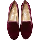 Journey West Women's Velvet Loafer Flat with Embroidery