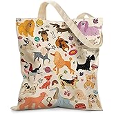 Ialtsidws Aesthetic Canvas Tote Bag for Women - with Magnetic Snap Closure & Zipper Inner Pocket Reusable Bag for Shopping