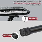 Crystals Double Braced X Frame Music Keyboard Stand 7 Height Positions Black view 3