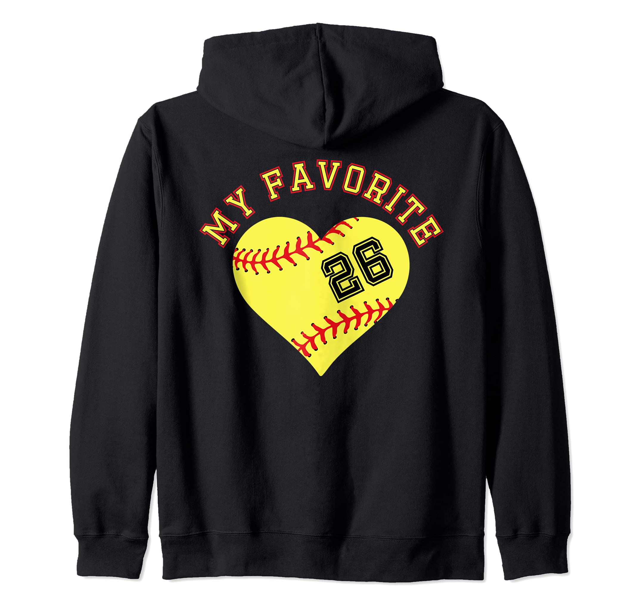 Softball Player 26 Jersey Outfit No #26 Sports Fan Zip Hoodie