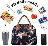 HOMESPON Insulated Lunch Bag for Women Men Pink Flowers Large Capacity view 6