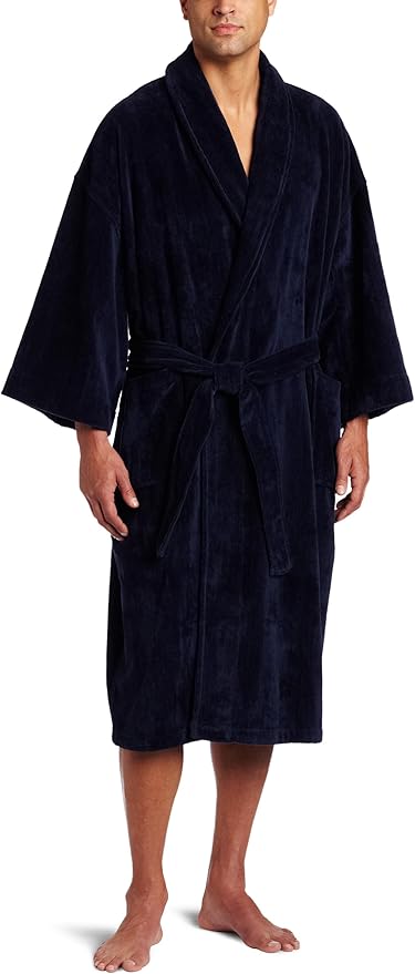 mens cotton velour bathrobe