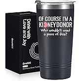 Onebttl Kidney Transplant Gifts, Great gift for Kidney Donors on Christmas, Birthday-20oz Stainless Steel Tumbler with Lid & Straw, 20oz/590ml