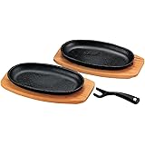 Happy Sales HSSP-CTSP22, Cast Iron Steak Plate Set of 2, 6W x 4H x 12L, Black