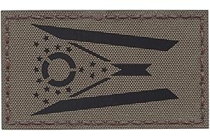 TACTICAL FREAKY IR Ranger Green Ohio State Flag 2x3.5 Infrared IFF Tactical Morale Touch Fastener Patch