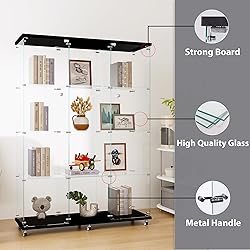 nifoti 66.5" H 4-Shelf Extra Large Glass Display