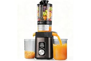 Cold Press Juicer - 34oz Juicer Machines with 4.3" Wide Feed Chute, Slow Masticating Juicer for Fruits and Vegetables, 99% Hi